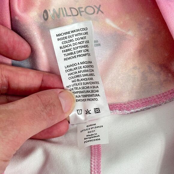 Wildfox 7/8 Leggings Womens Large Cosmic Pink High Rise Activewear Gym Celestial - Picture 11 of 11